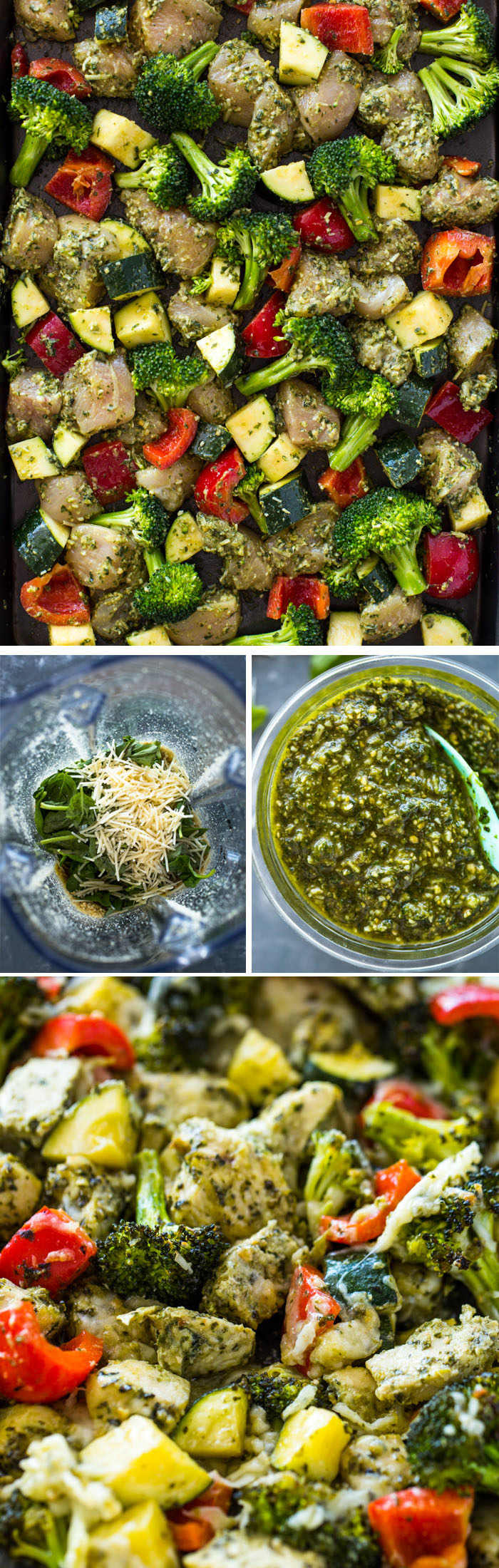 Healthy Pesto Chicken and Veggies (20 Minute Sheet Pan)