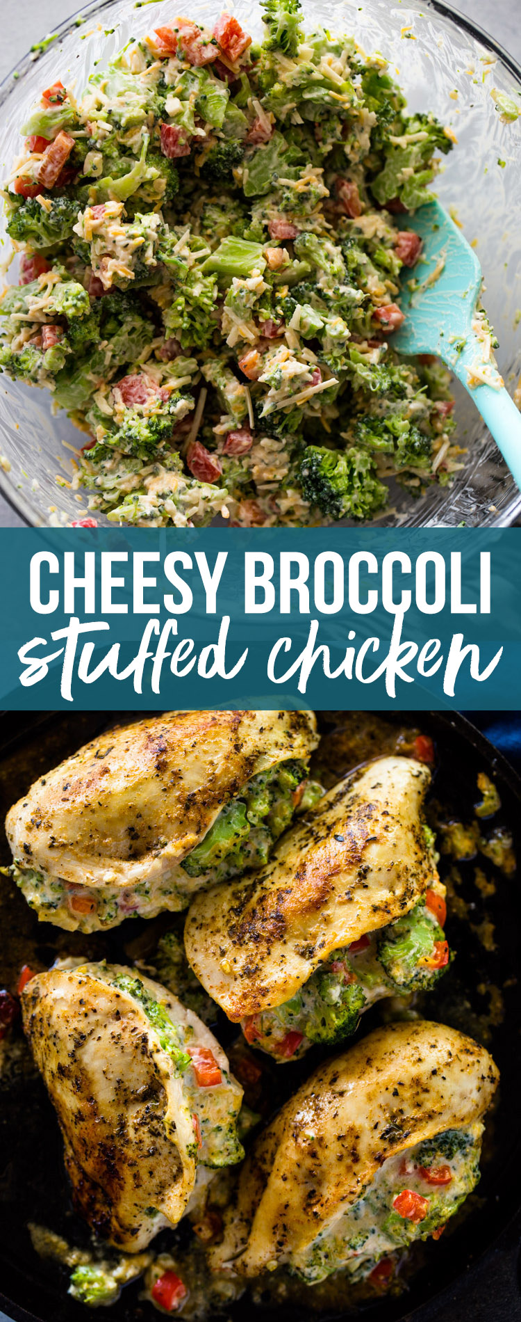 Tender Chicken breasts stuffed with broccoli, parmesan, cheddar, and cream cheese. This quick flavor-packed meal is bursting with flavor and texture and makes a delicious low-carb dinner. 