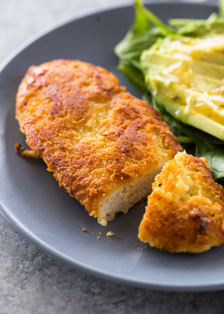 Crispy Parmesan Crusted Chicken Breasts (Low-Carb - Keto)