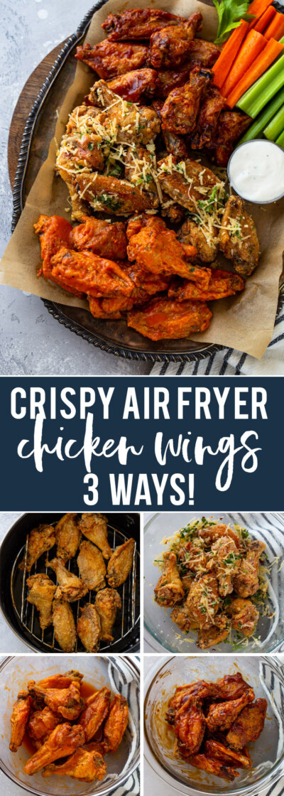 Crispy Air Fryer Chicken Wings (3 Ways!) | Gimme Delicious