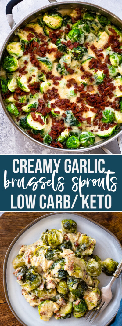 Creamy Garlic Parmesan Brussels Sprouts (Low Carb/ Keto) | Gimme Delicious