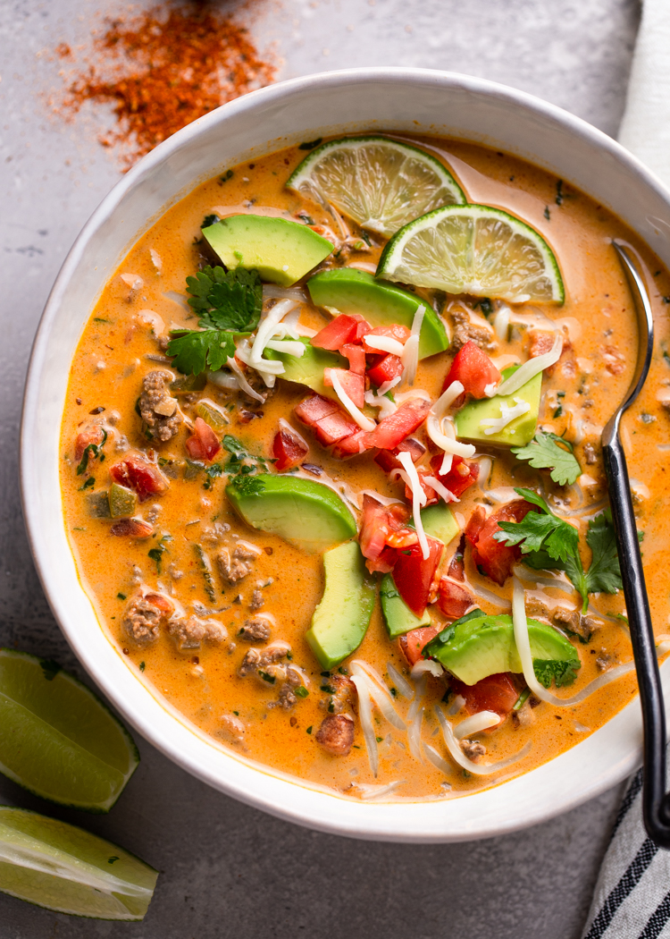 Turkey Cheeseburger Soup - Gimme Some Oven