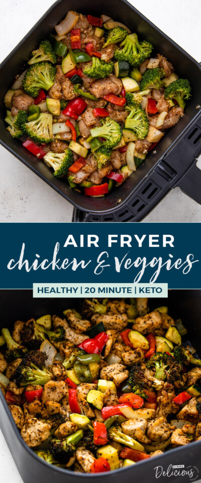 Healthy Air Fryer Chicken and Veggies | Gimme Delicious