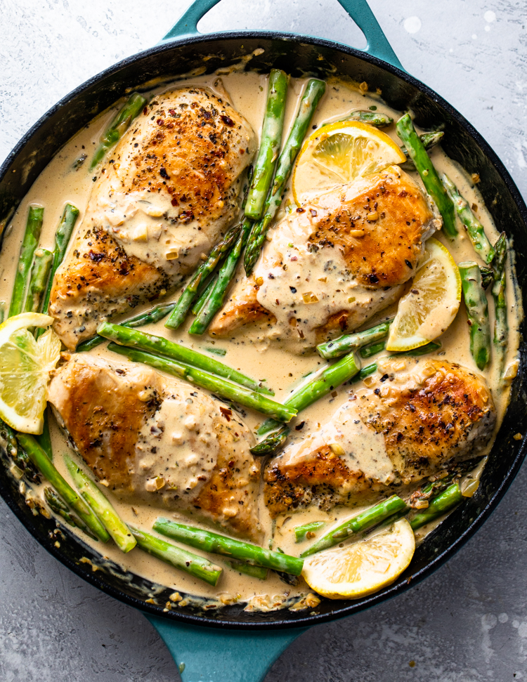 Creamy Lemon Chicken With Asparagus Gimme Delicious