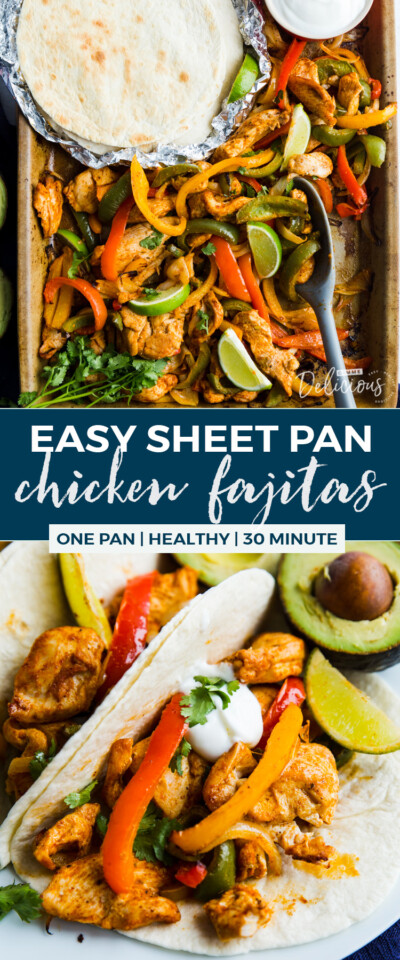 Sheet Pan Chicken Fajitas (30 Minute) | Gimme Delicious