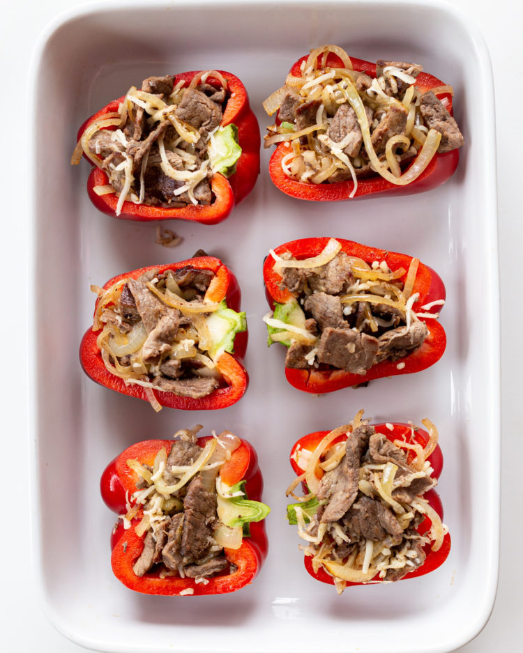 Cheesesteak Stuffed Peppers | Gimme Delicious