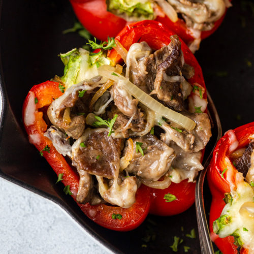 Cheesesteak Stuffed Peppers | Gimme Delicious