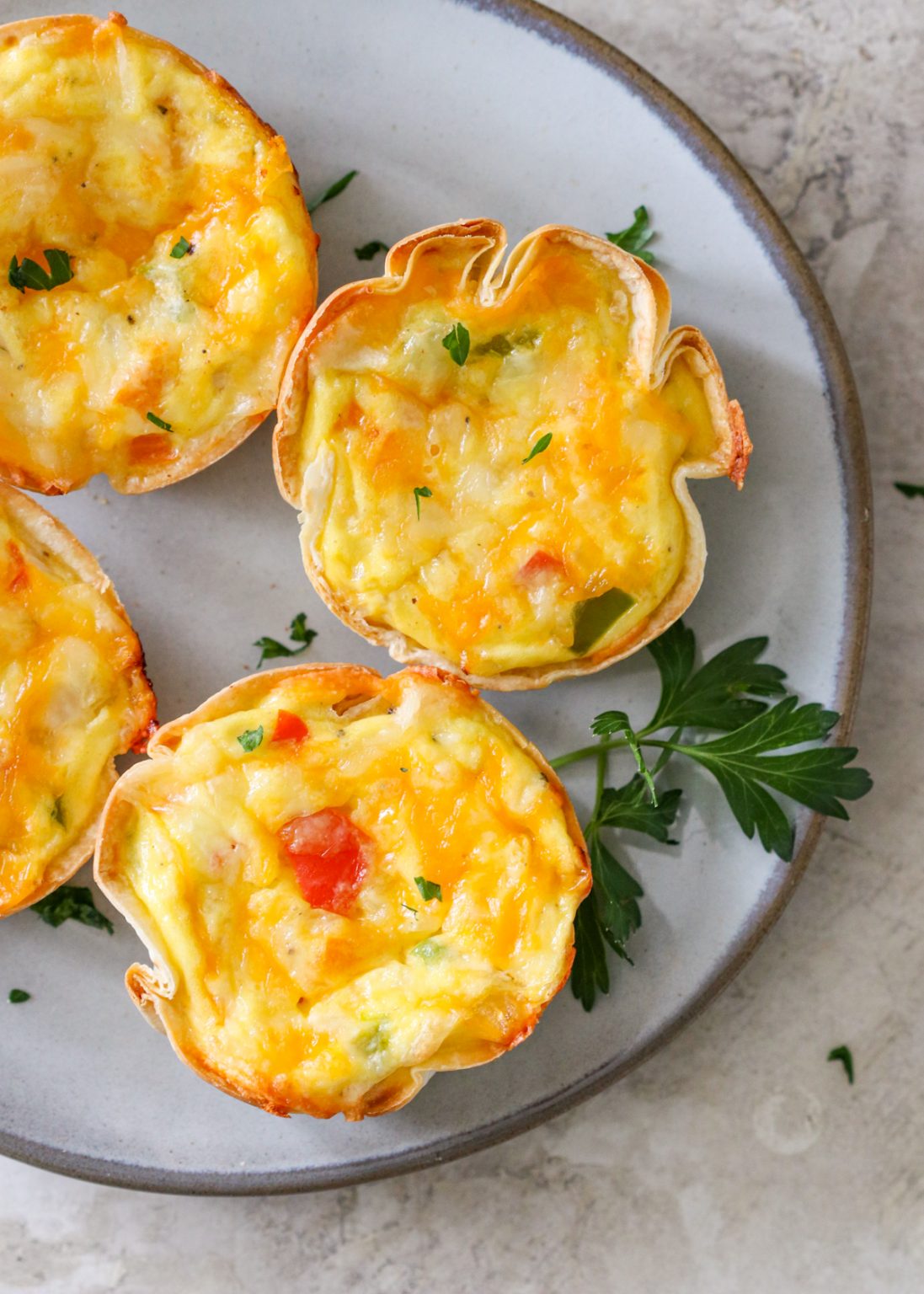 Mini Egg And Cheese Tortilla Cups Gimme Delicious