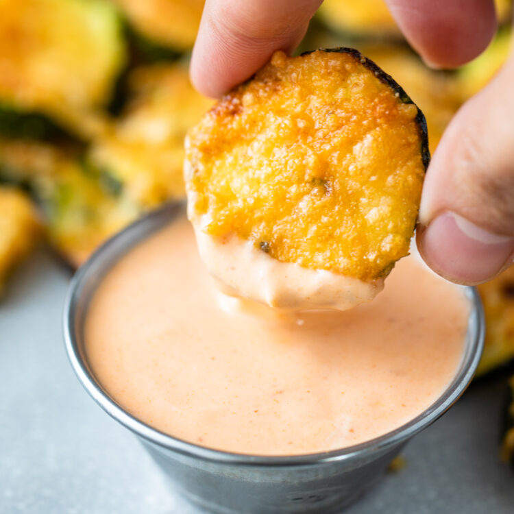 Air Fryer Zucchini Parmesan Crisps Gimme Delicious