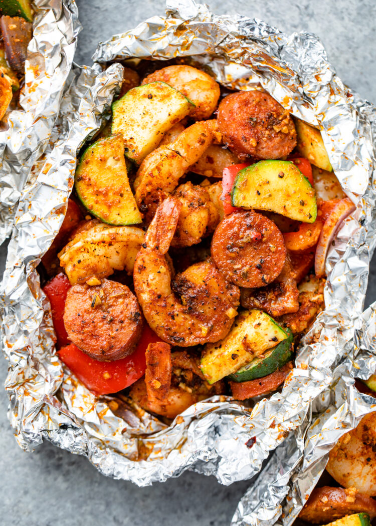 Cajun Shrimp Foil Packs | Gimme Delicious