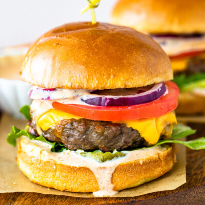 Air Fryer Cheeseburgers | Gimme Delicious