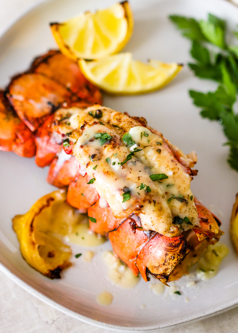 Broiled Lobster Tails with Garlic Lemon Butter | Gimme Delicious