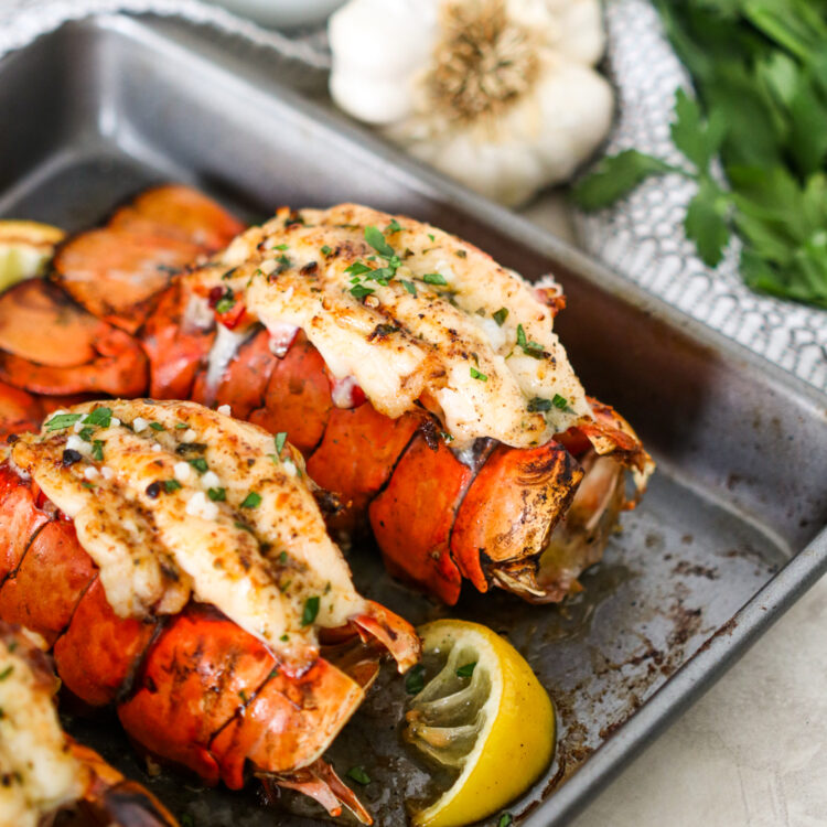 Broiled Lobster Tails with Garlic Lemon Butter | Gimme ...
