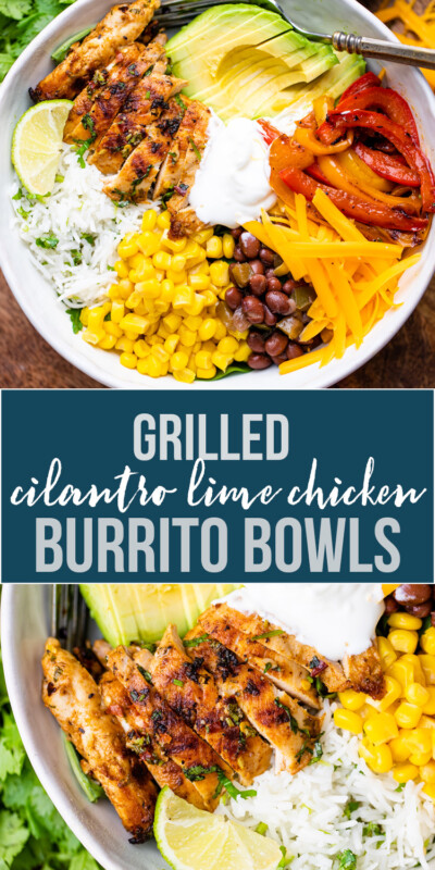 Cilantro Lime Chicken Burrito Bowls | Gimme Delicious