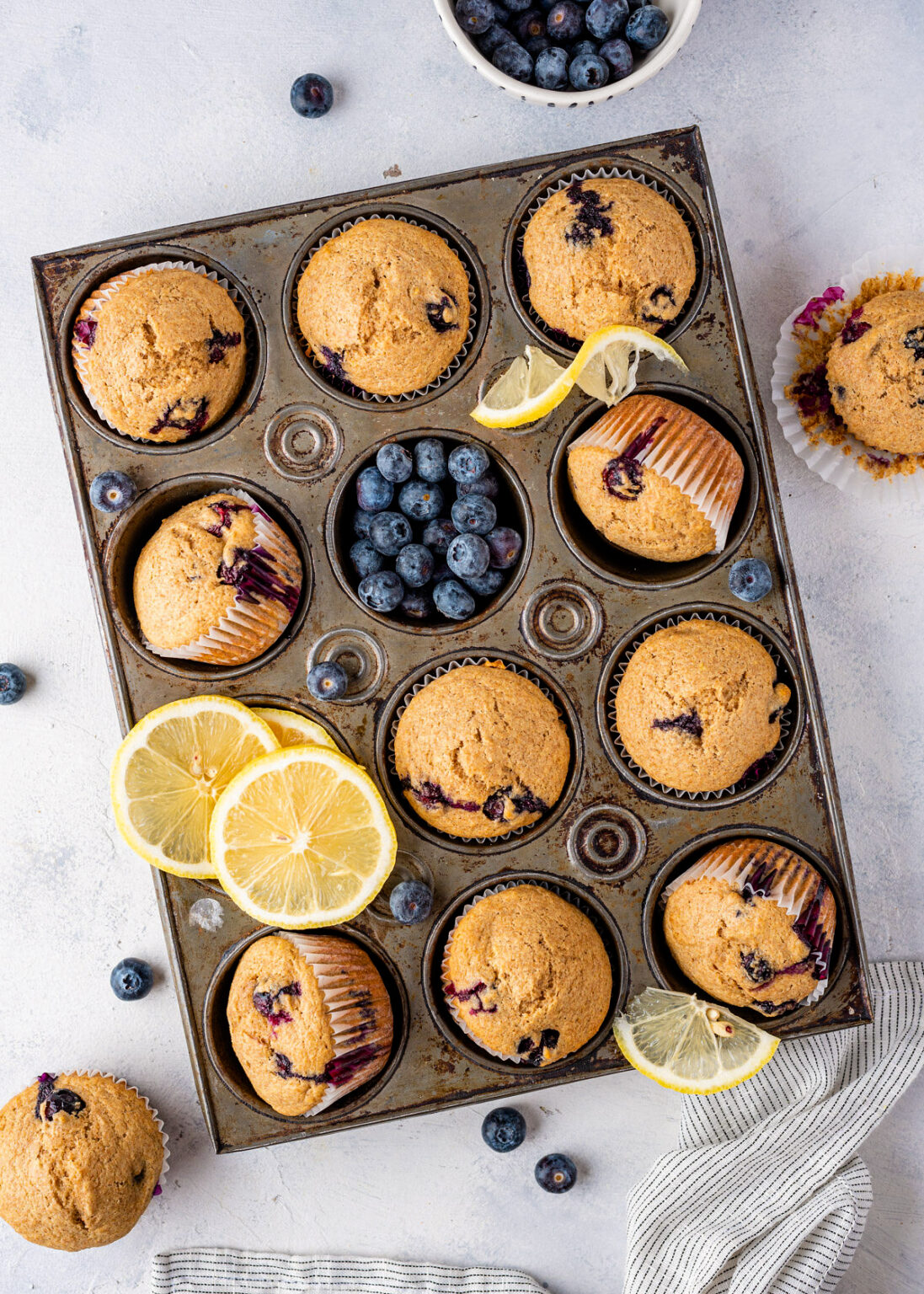 Healthy Lemon Blueberry Muffins ﻿ Gimme Delicious