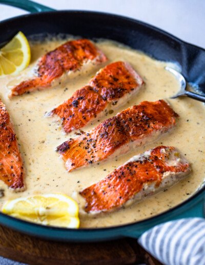 Creamy Garlic Parmesan Salmon | Gimme Delicious