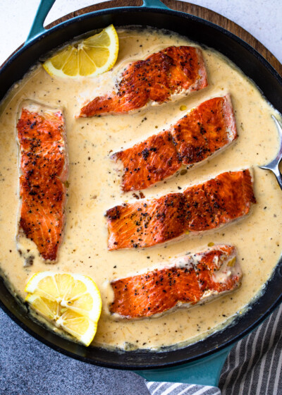 Creamy Garlic Parmesan Salmon | Gimme Delicious