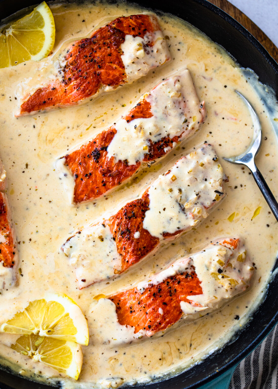 Creamy Garlic Parmesan Salmon | Gimme Delicious