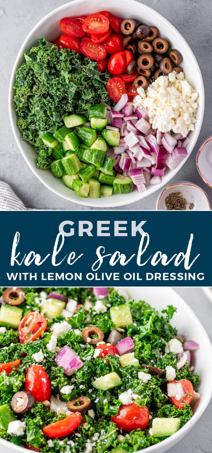 Greek Kale Salad with Lemon Olive Oil Dressing | Gimme Delicious