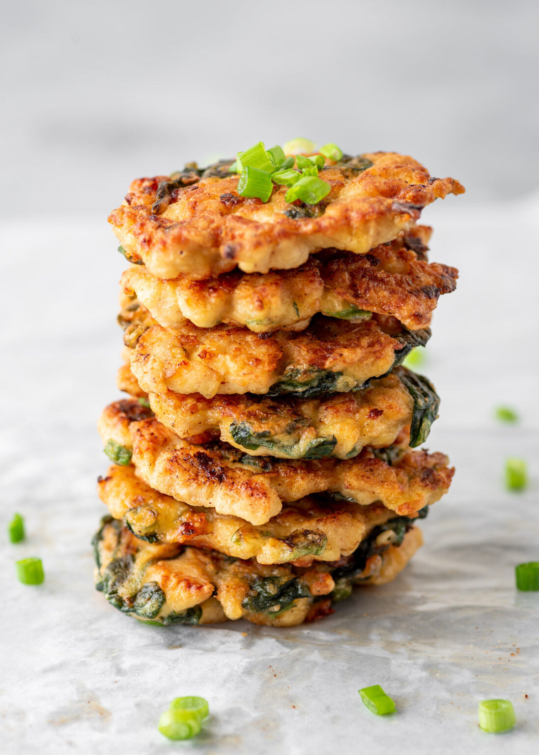 Cheesy Chicken and Spinach Fritters | Gimme Delicious