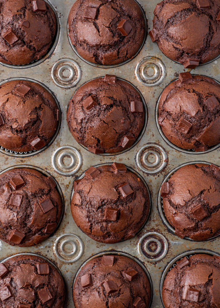 Double Chocolate Chip Muffins | Gimme Delicious