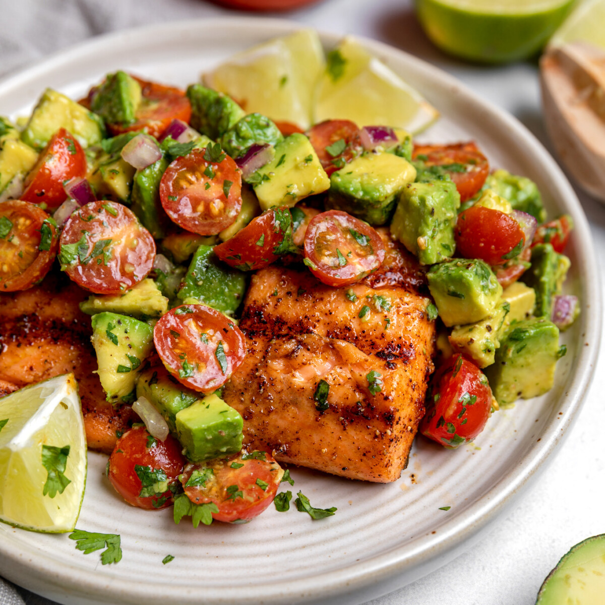 Salmon with Avocado Salsa Gimme Delicious