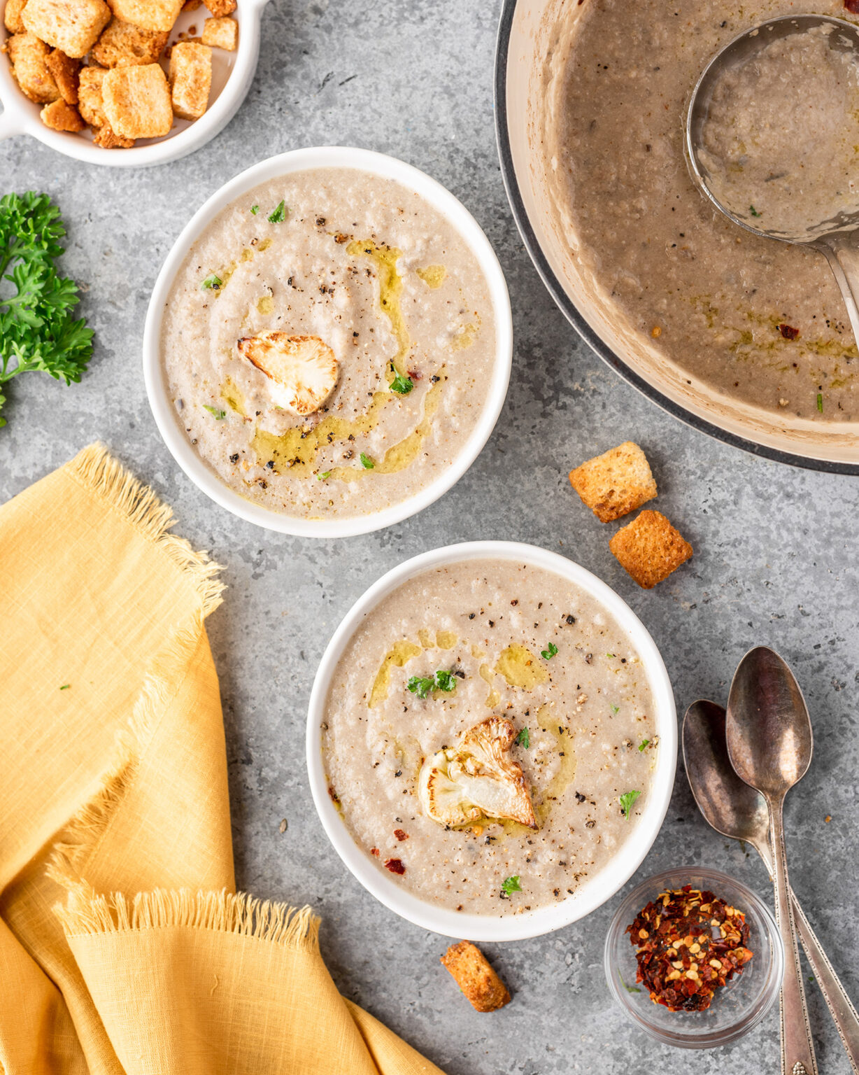 Creamy Roasted Cauliflower Soup Gimme Delicious