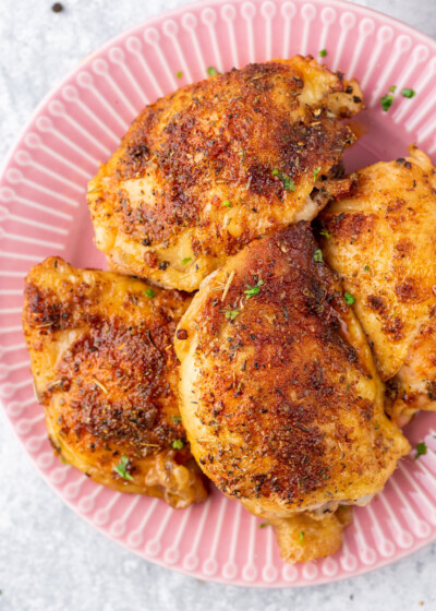 Crispy Oven-Baked Chicken Thighs | Gimme Delicious