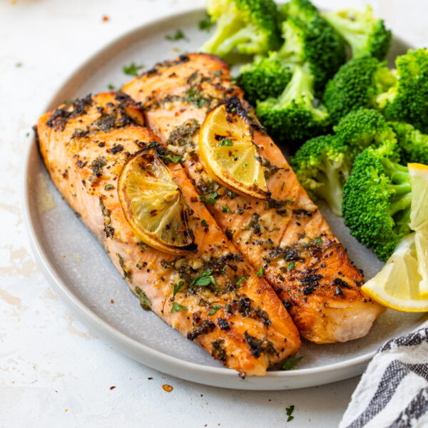 Air Fryer Lemon Garlic Salmon | Gimme Delicious