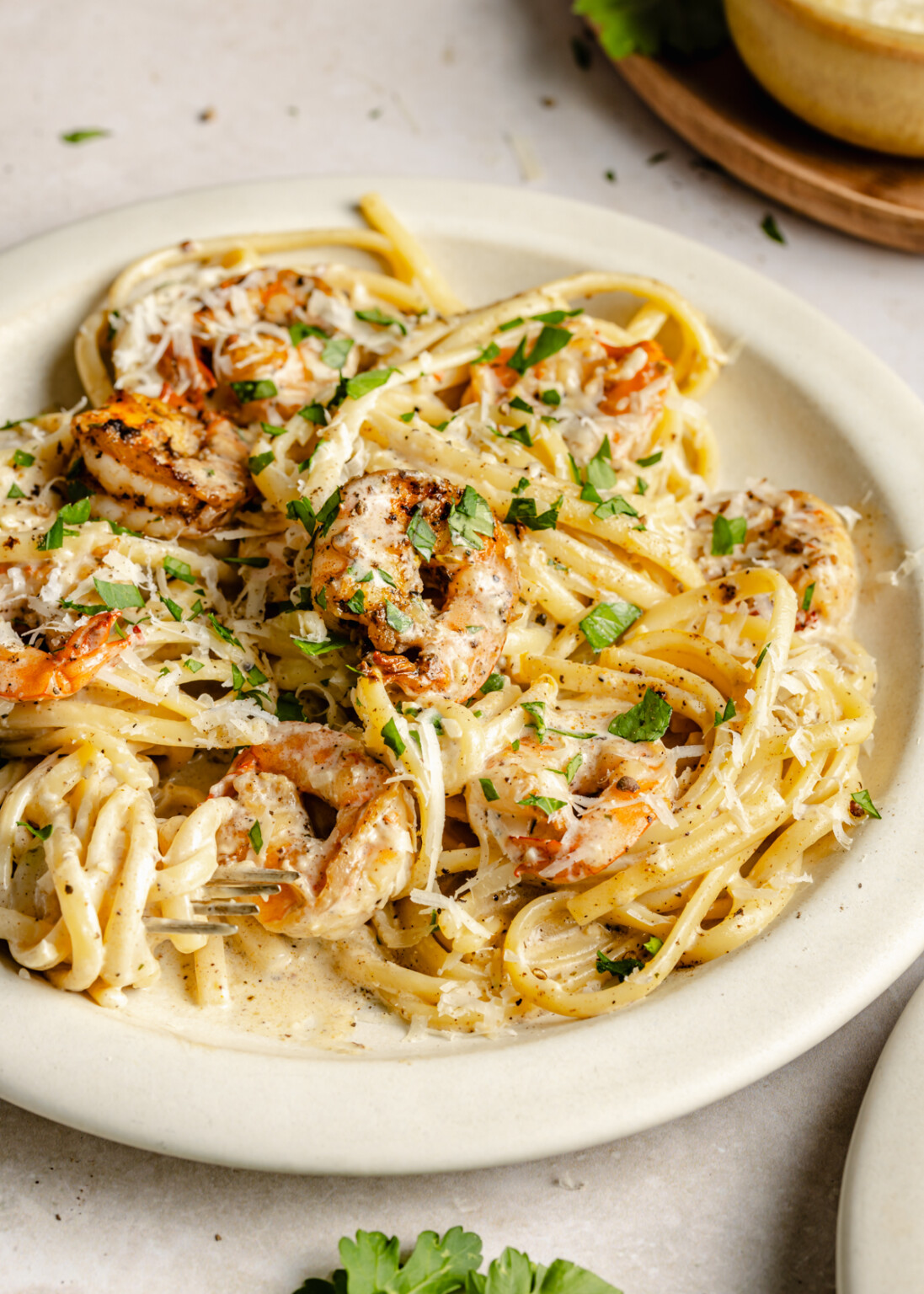 Creamy Garlic Shrimp Pasta | Gimme Delicious