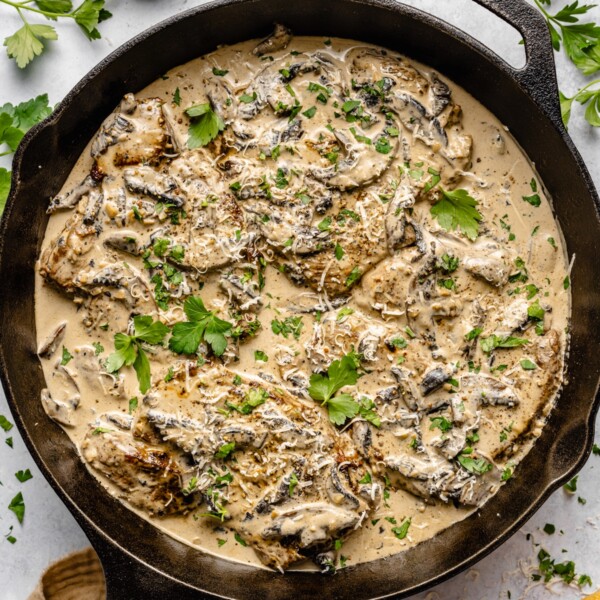 Steak with Mushroom Cream Sauce | Gimme Delicious